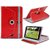 SMM 360 Rotate Tablet Flip Cover with Stand for Micromax Canvas P480 Tablet  ( Red )
