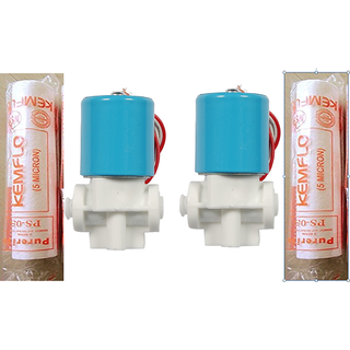 Xisom Solenoid Valve 1+1 With 2 Pcs Spun for RO Water Purifiers