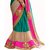 CRAZYDDEAL Multicolored Half and Half  crepe silk saree with blouse piece material