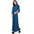 V&M Blue Plain Maxi Dress  For Women