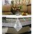 BcH 3D Dining Table Cover With Silver Lace (6 SEATERTransparent )