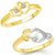 Vighnaharta Valentine Love Gift CZ Gold and Rhodium Plated Alloy Combo Ring set for Women and Girls [1047FRG-1082FRG] - [VFJ1238FRG16]