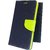Mobimon Stylish Luxury Mercury Magnetic Lock Diary Wallet Style Flip case cover for J7 Prime - Blue + Tempered Glass