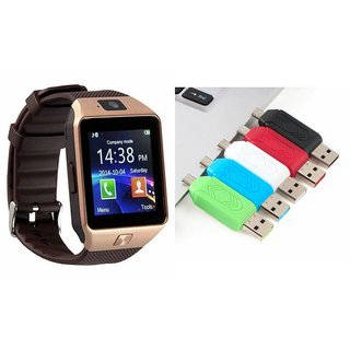                       Mirza DZ09 Smart Watch and Card Reader for SAMSUNG GALAXY J 1 ACE(DZ09 Smart Watch With 4G Sim Card, Memory Card| Card Reader, Mobile Card Reader)                                              