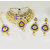 JewelMaze Blue Austrian Stone Gold Plated Choker Necklace Set With Maang Tikka-AAA1958