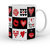 Indigifts Valentine Day Gift Ceramic Coffee Mug 330ml & Cushion 12X12 Inches With Filler Satin Multicolor