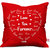 indigifts Valentines Day Cushion Cover Satin Red 16x16 inches Set of 1