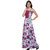 Raas Pret Light Pink/ Wine Big Floral Print Asymetric Maxi Dress