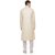 RG Designers Cream  White Full Sleeves Kurta Pyjama Set For Men