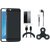 Redmi 4 Silicon Slim Fit Back Cover with Spinner, Tempered Glass, Earphones and USB Cable