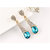 Mahi Gold Plated Fancy Party Wear Blue Austrian Crystals Dangler Earrings for Women ER1109426GBlu