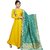 Greenvilla Designs Yellow Sattine Embroidery Anarkali Dress With Fancy Dupatta