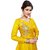Greenvilla Designs Yellow Sattine Embroidery Anarkali Dress With Fancy Dupatta