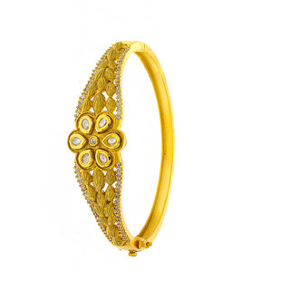 Anuradha Art Golden Finish Designer Very Classy Designer Shimmering American Diamonds Hand Bracelets//Kada for Women//Girls