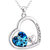 Om Jewells Rhodium Plated Alluring Triple Heart Pendant with Chain with Blue and White Crystal Element PD1000827