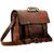 Vintage Handmade 15'' Pocket Handle Leather Laptop Crossover Messenger Bag