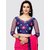 onlinefayda Blue  Pink Georgette Printed Saree With Blouse
