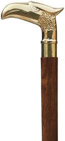 Eagle Walking Stick - Rare Brass Eagle Head Wooden Cane Walking Stick for Men and Women