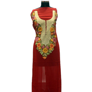 Buy Red Aari And Chinar Kashmiri Embroidered Kurti Online @ ₹2799 From ...