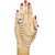 JewelMaze Gold Plated White Pearl Austrian Stone Tassel Chain Double Finger Ring -FAJ0148 for Women