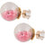 Fasherati Pom Pom crystal pink Stud Earrings For Girls