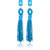 Fasherati Turquoise Blue Bohemian style Crystal With Long Tassels Drop Earrings For Women