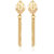 Fasherati Matt Gold Finish Pear Top Chain Tassel Long Dangler Earrings For Women