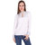Cattleya White Rayon Satin Mock Neck Long Sleeves Top For Women's