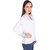 Cattleya White Rayon Satin Mock Neck Long Sleeves Top For Women's