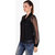 Cattleya Black Poly Net V Neck Long Sleeves Top For Women's