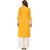 Sgatra Women Cotton Kurta Yellow Solid Straight Kurti