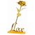 Gold Plated Rose With Love Stand For Valentine Gift Gold Rose Artificial Flower  (9.5 inch, Pack of 1)