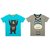 Lazy Shark Cotton Short Sleeve Printed Blue & Grey T-shirts  (Pack of 2)