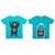 Lazy Shark Cotton Short Sleeve Printed Blue & Blue T-shirts  (Pack of 2)