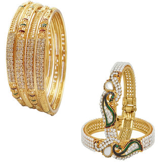 Bhagya Lakshmi Traditioinal Bangles Plus Bracelet Combo Set
