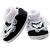 Neska Moda Baby Boys and Girls Frill Butterfly Black Booties For 0 To 12 Months Infants SK176