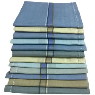 Aadikart Men's Color Handkerchief -pack of 12