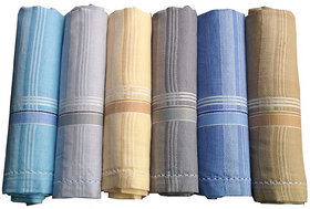 Aadikart Men's Color Cotton Handkerchief -pack of 6