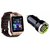 Zemini DZ09 Smart Watch and Car Charger for Oppo F1(DZ09 Smart Watch With 4G Sim Card, Memory Card| Car Charger)