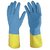 Primeway Premium Flocklined Hand Gloves, Medium (Yellow and Blue)
