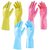 Primeway Rubberex Latex Household Rubber Hand Gloves, Medium, Set of 3 Pairs, Yellow Pink and Blue