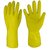 Rubberex Just Gloves Flocklined Rubber Hand Gloves, Medium, 1 Pair, Yellow