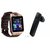 Zemini DZ09 Smartwatch and HM1100 Bluetooth Headphone for ASUS ZENFONE 2 LASER(DZ09 Smart Watch With 4G Sim Card, Memory Card| HM1100 Bluetooth Headphone)
