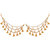 JewelMaze Brown Austrian Stone And Pearl Gold Plated Dangler Kan Chain Earrings -PAA2020