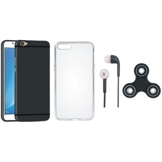 Buy Vivo Y53 Cover with Spinner Silicon Back Cover and Earphones