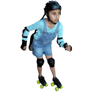 SKATING GUARDS - Kids Protective Skating Guard Kit (4 in 1 - Medium) (BLACK)