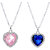 Fasherati Blue pink crystal heart titanic pendant for girls (set of 2 pendant Necklace)