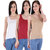  Cotton Lycra Camisoles - Multi Color pack of 3