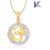 V. K Jewels PAVITRA OM Pendant gold and Rhodium plated -  PS1015G