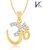 V. K Jewels OM SHAPE Pendant gold and Rhodium plated -  PS1028G